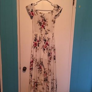 Romper with attached skirt